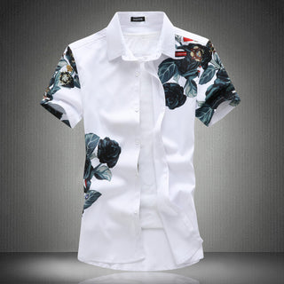 Plaid Men's Printed Short-sleeved Shirts