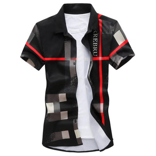 Plaid Men's Printed Short-sleeved Shirts